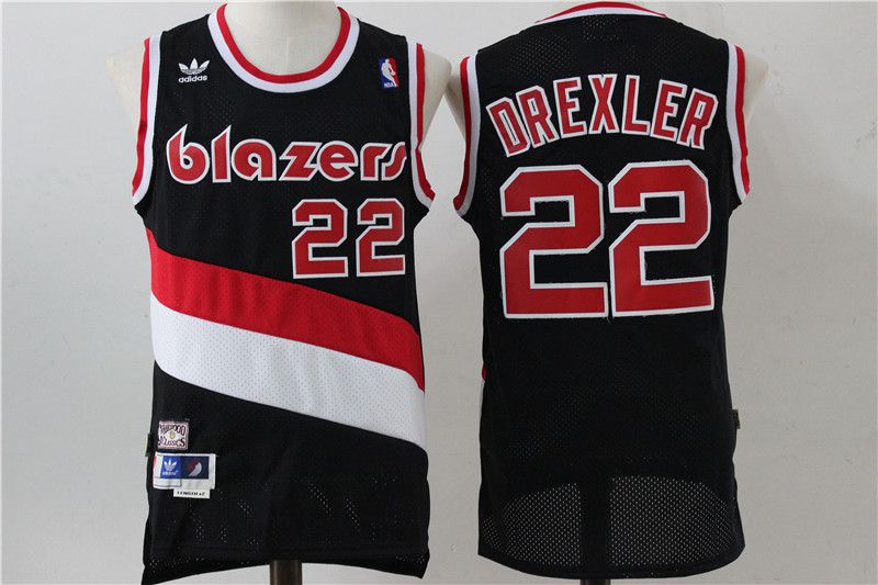Men Portland Trail Blazers #22 Drexler Black Adidas NBA Jerseys->sacramento kings->NBA Jersey